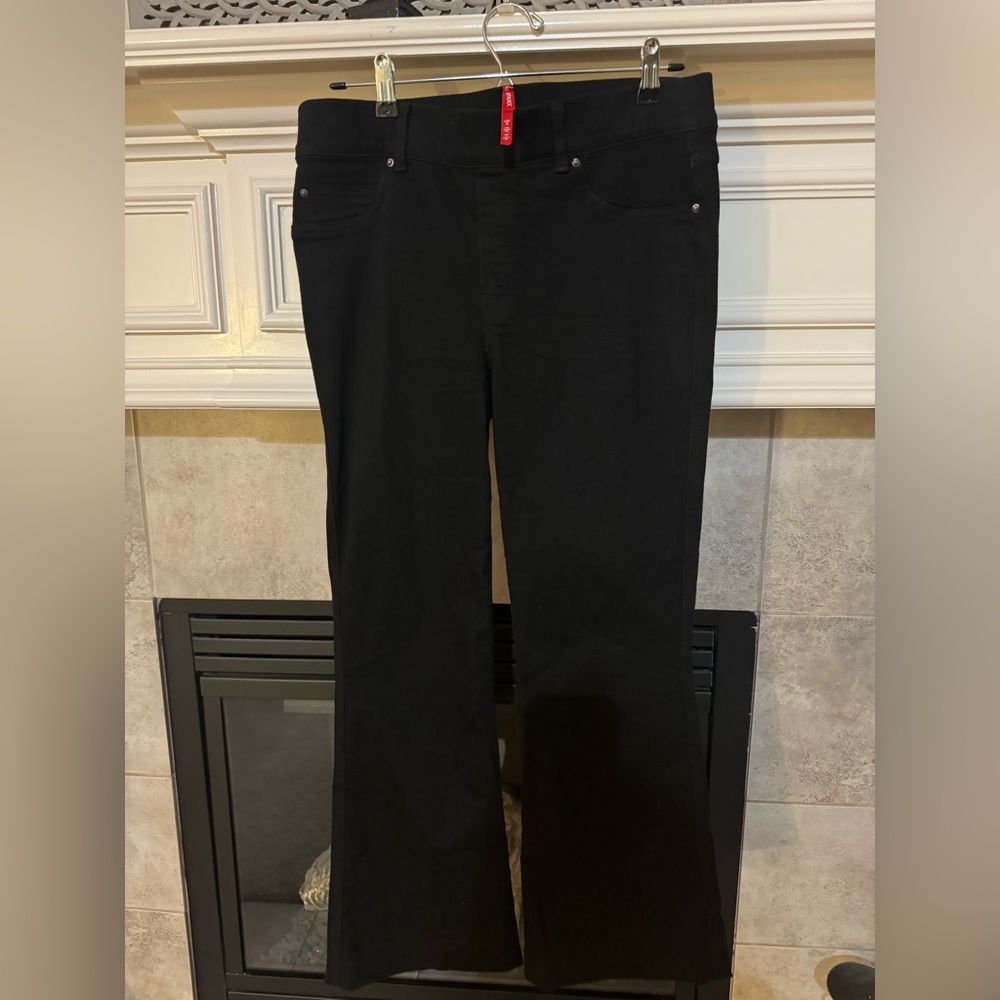 SPANX Black Flare Jeans in Large Petite
